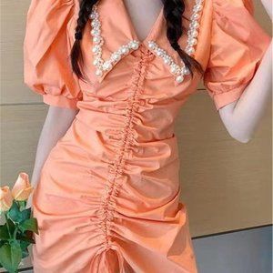 Retro Skirt Women Show thin summer temperament, wa